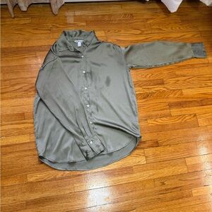 Charlotte Russe Olive Button Down Shirt